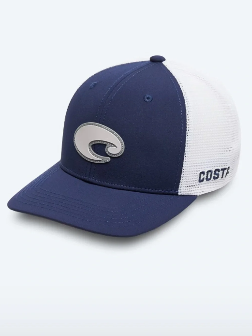 Costa Navy Blue/White Core Performance Mesh Snap Back Trucker Hat